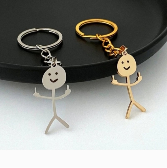 unknown Accessories - Stickman "middle finger" bag charm/ key chain  New